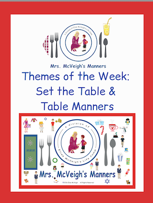 How to Set the Table and Table Manners – Mrs. McVeigh’s Manners Themes of the Week