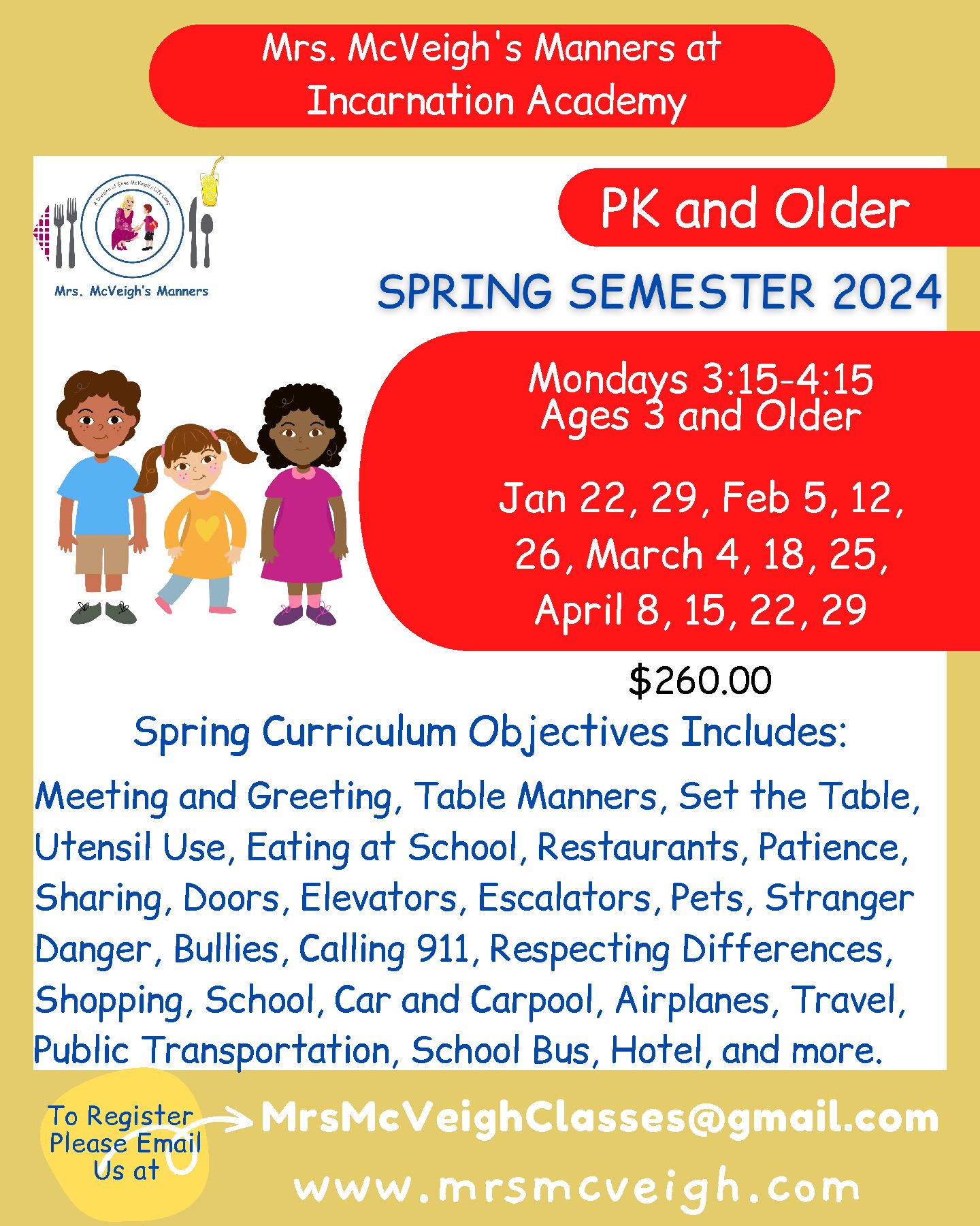 Incarnation Academy Spring 2024 – This is for IA students only