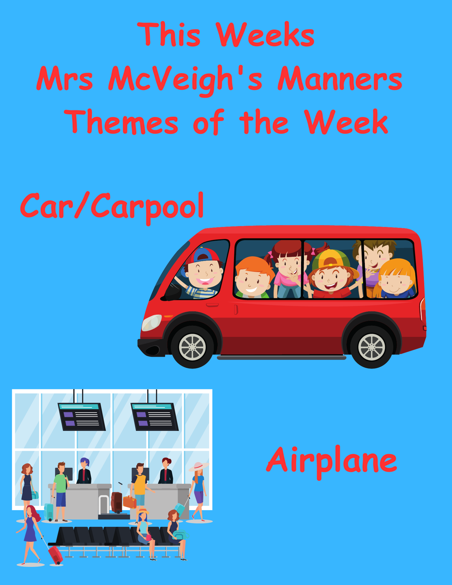 Car and Carpool & Airplane Manners